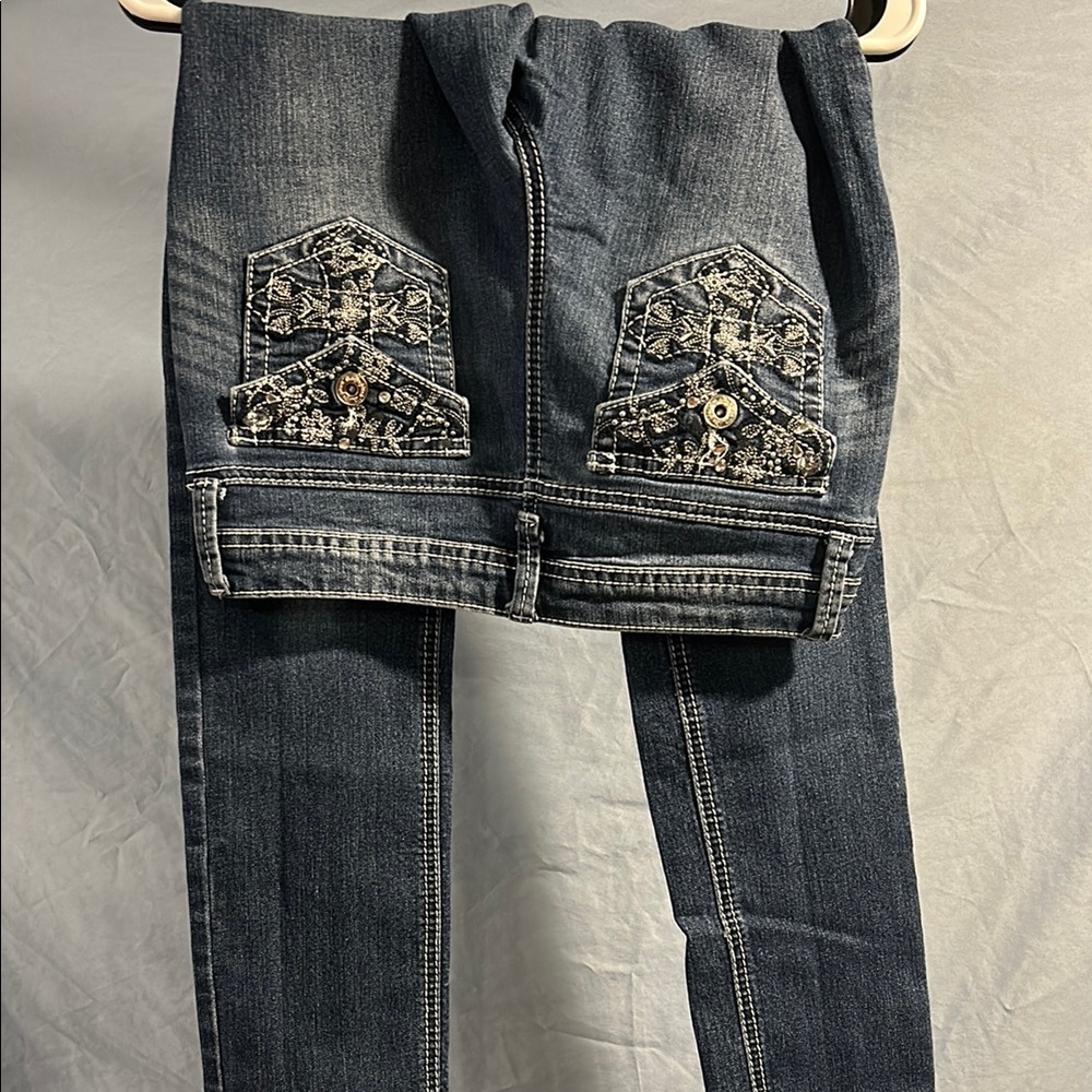 Women's Blue Jeans with Embroidered Pockets